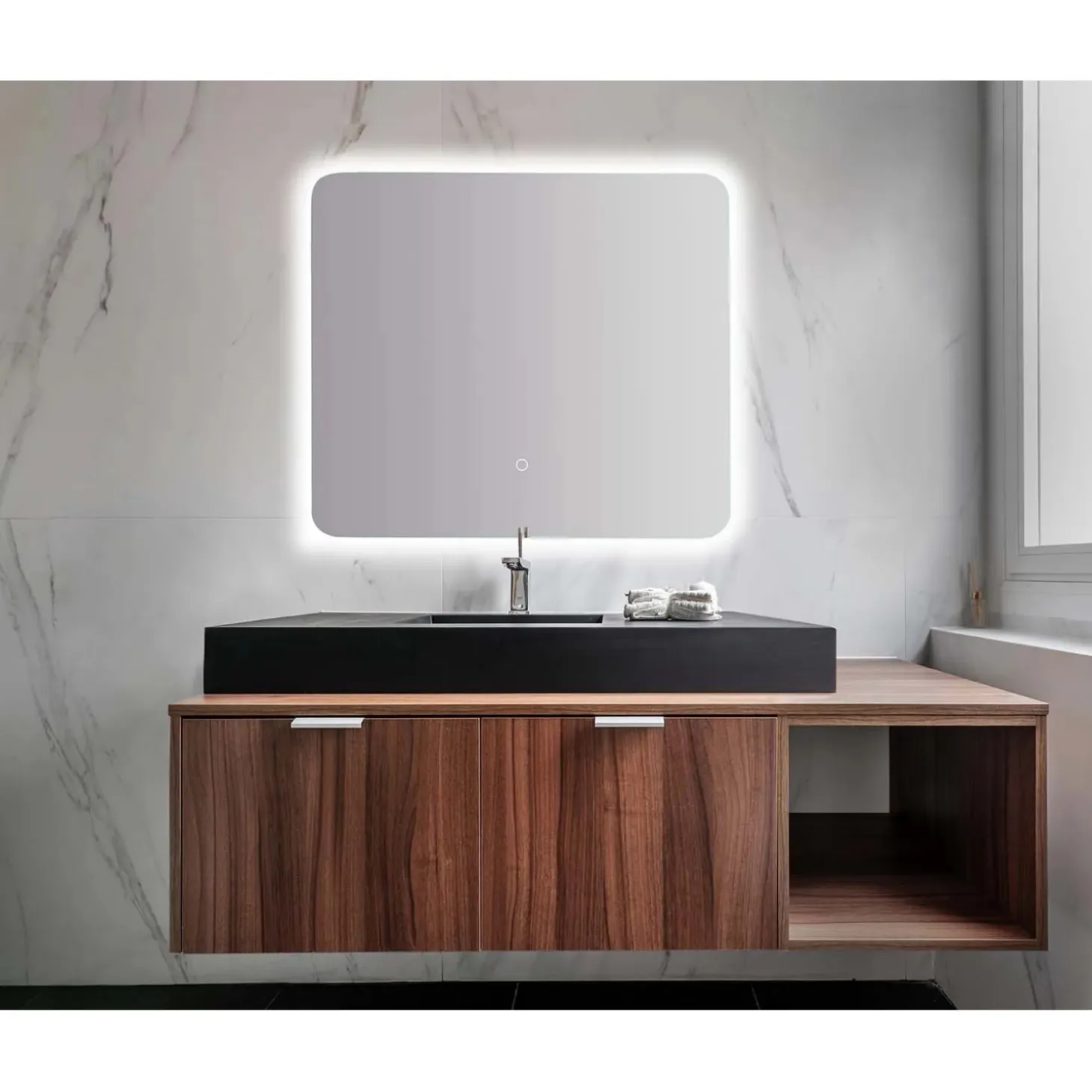 Specchio Led per Bagno Organic 80x70 cm