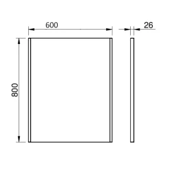 Specchio per bagno Megan nero 60x80 cm