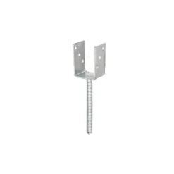 Staffa porta palo ad U zincata 100x71x200 mm