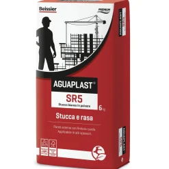 Stucco in polvere Aguaplast SR5 per esterni ruvido 6 kg bianco
