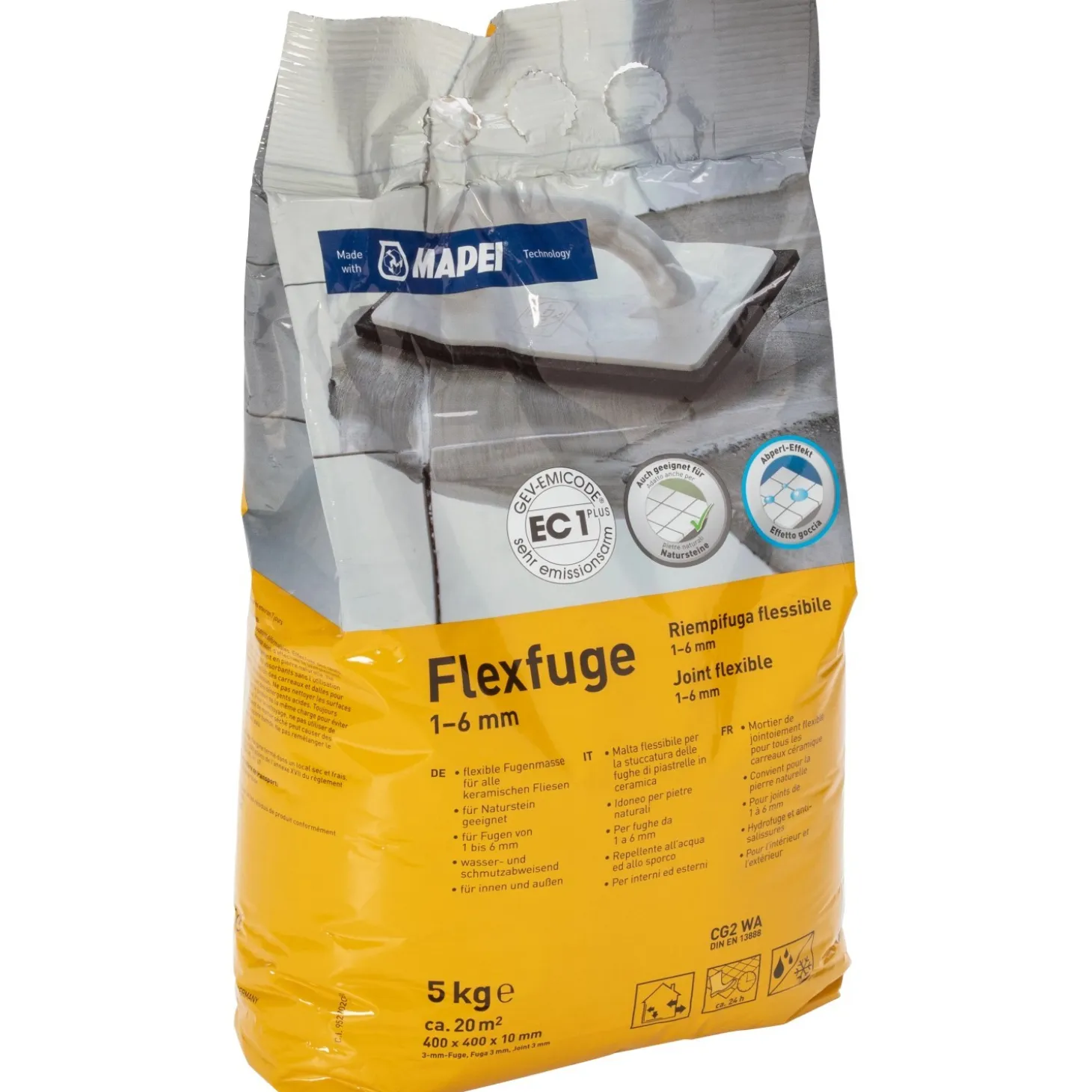 Stucco per fughe piastrelle 1-6 mm argento-grigio 5 kg