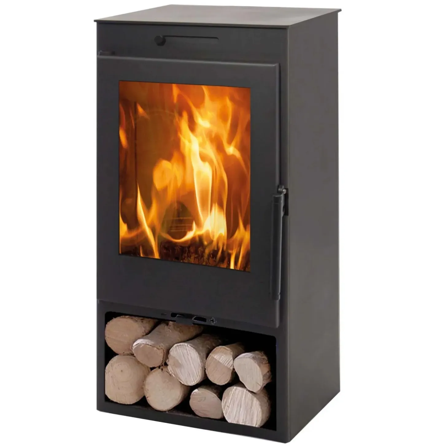 Stufa a legna in acciaio Nerja 5 Ecodesign 7,3 kw nero metallico