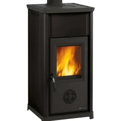 Stufa a legna in acciaio porcellanato Tea Nordica 7 kW nero