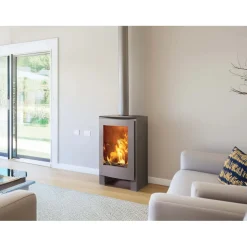 Stufa a legna Panadero Nevada in acciaio 7,5 kW nero metallico