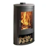Stufa a legna Panadero Oval 1 Stone in acciaio 7,3 kW Black Metalic