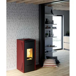 Stufa a pellet canalizzata Invicta Talo Plus 11,6 kW bordeaux