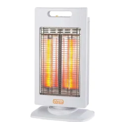 Stufa elettrica a torre Vinco in fibra di carbonio 1kW grigio