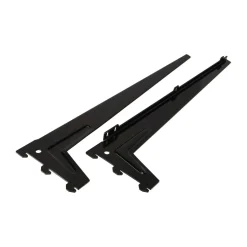 Supporto angolare con foro unico nero 48 cm 1 paio