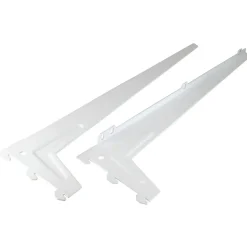 Supporto angolare foro unico 48 cm 55 kg bianco 2 pz