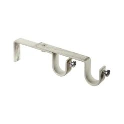 Supporto bastone tenda doppio Ø 2 x L 15 cm avorio/oro