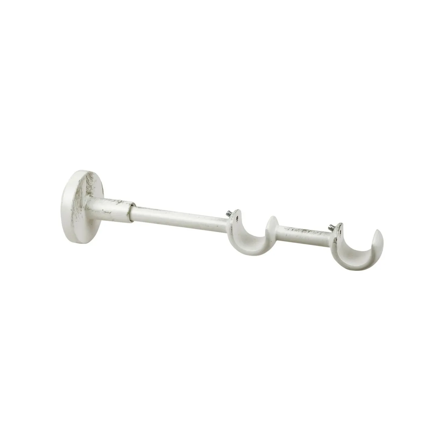 Supporto bastone tenda doppio Ø 2 x L 20 cm avorio/oro