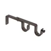 Supporto bastone tenda doppio Ø 2 x L 15 cm bronzo