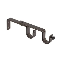 Supporto bastone tenda doppio Ø 2 x L 15 cm bronzo