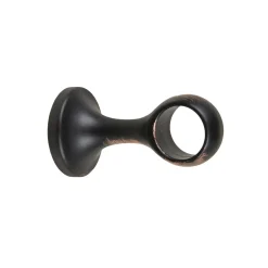 Supporto bastone tenda monoblocco chiuso nero Ø 20 mm