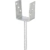Supporto per palo a U da incementare con barra scanalata L 91 mm