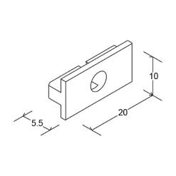 Supporto vite in nylon per asola ISO20 Ø 5,5 mm bianco pastello 100 pz