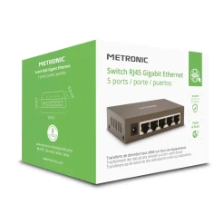 Switch rete Metronic 5 porte RJ45 alimentato 1 Gbit