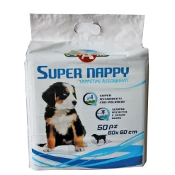 Tappetini igienici per cani Super Nappy 60x60 cm 50 pz