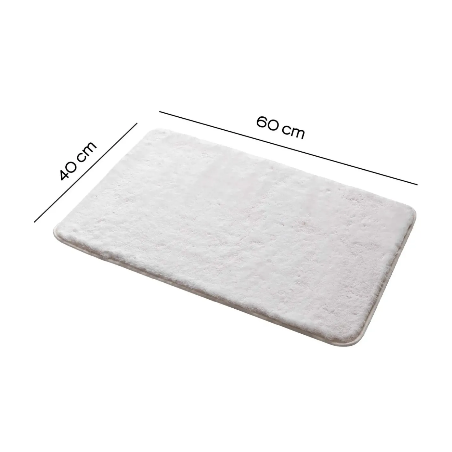 Tappeto bagno Fuzzy 40x60 cm bianco