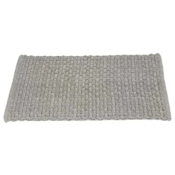 Tappeto da bagno Ecoli 50x80 cm grigio design intrecciato moderno