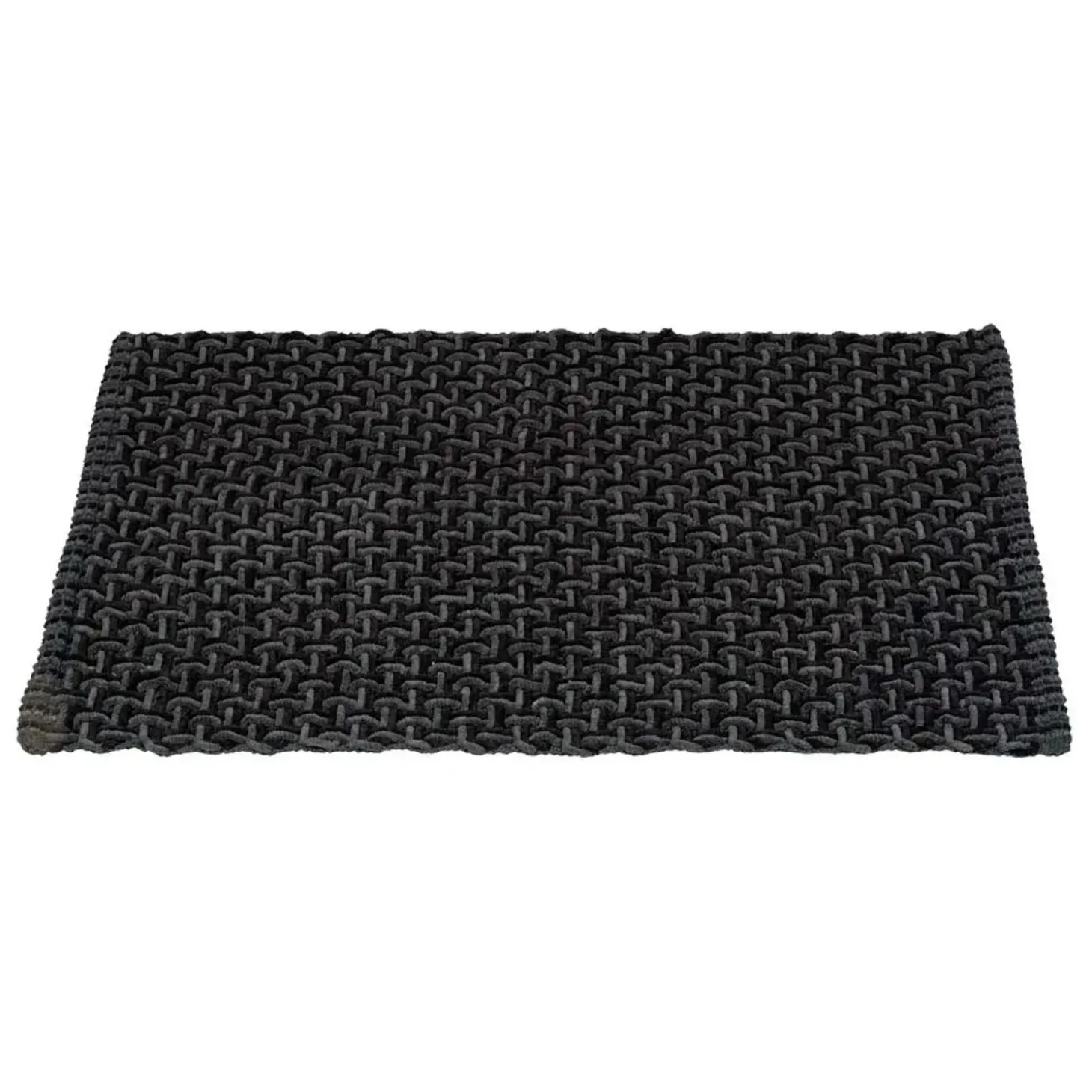Tappeto da bagno Ecoli 50x80 cm antracite design intrecciato moderno