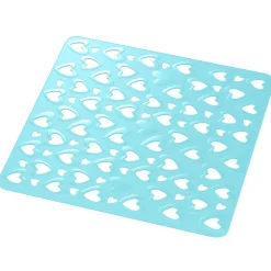 Tappeto antiscivolo per doccia Cuore 53x53 cm azzurro