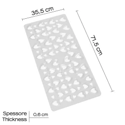 Tappeto antiscivolo per vasca Cuore 35,5x71 cm trasparente