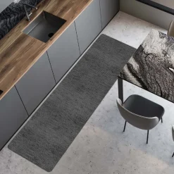 Tappeto in ciniglia antiscivolo Soave 50x180 cm grigio topo