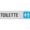 Targa adesiva di informazione "Toilette" vinile rigido 4 x15 cm grigia