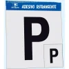 Targa adesiva rifrangente "P" principiante 2 pz 30 x 30 cm e 12 x 15 cm