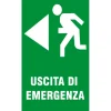 Targa EcoFix "Uscita di emergenza" sinistra vinile adesivo 20 x 30 cm