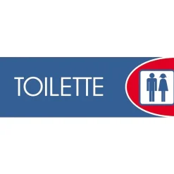 Targhetta adesiva "Toilette" in propilene metallizzato 6 x 18 cm