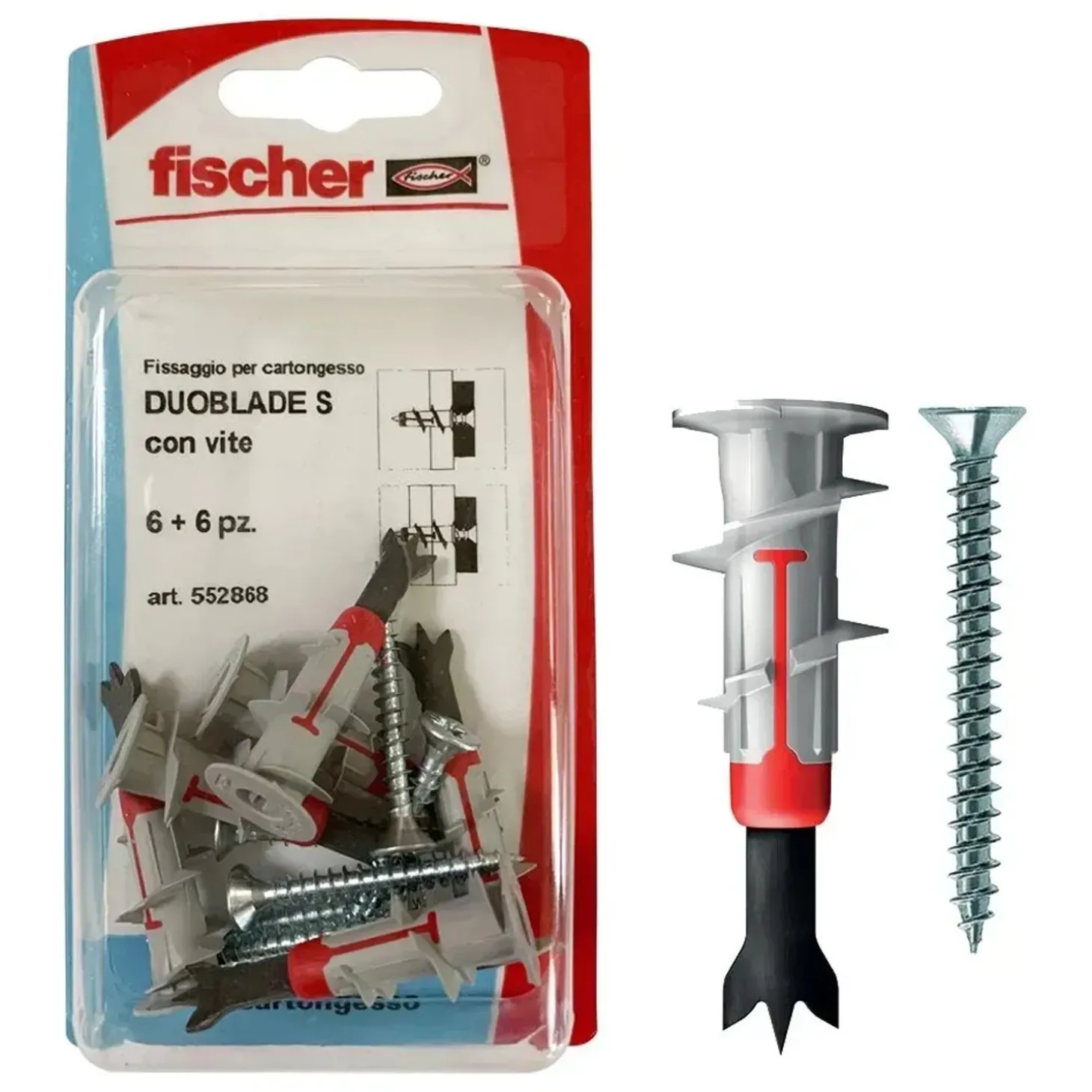 Tassello per cartongesso Fischer DuoBlade S K 6 pz