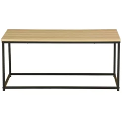 Tavolino con struttura in metallo e piano in MDF 90x48x40 cm sonoma