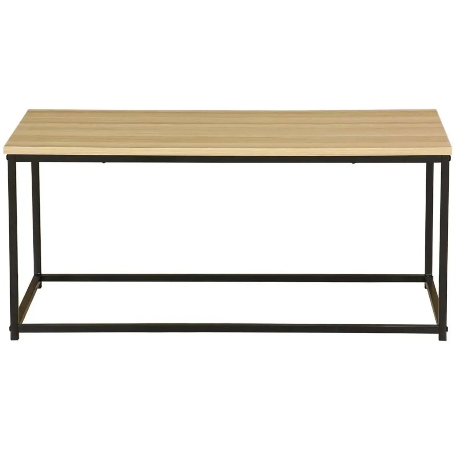 Tavolino con struttura in metallo e piano in MDF 90x48x40 cm sonoma