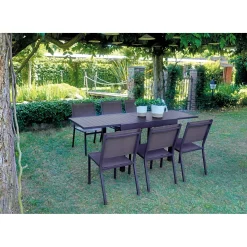 Tavolo allungabile da balcone in alluminio chocolate 106/212x75 cm