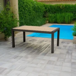 Tavolo allungabile da giardino Santorini in alluminio 163-223x95 cm