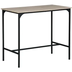 Tavolo bar struttura in metallo e piano in MDF 100x60x87 cm nero