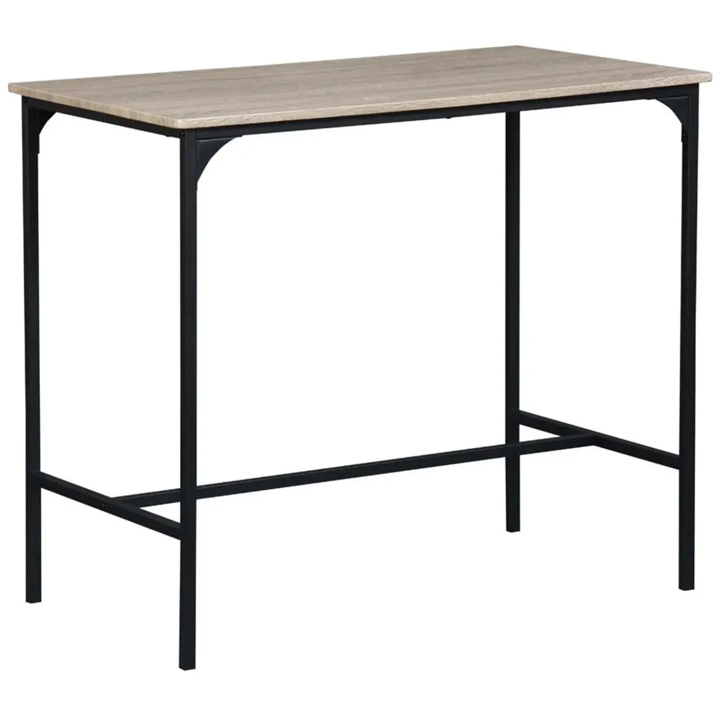 Tavolo bar struttura in metallo e piano in MDF 100x60x87 cm nero