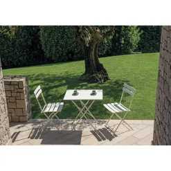 Tavolo da giardino pieghevole rettang Bistrò in ferro avorio 50x70 cm