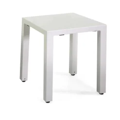 Tavolo da giardino quadrato Alma in alluminio bianco 35x35x42 cm