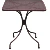 Tavolo da giardino quadrato in ferro con decoro traforato 70x70 cm H 72 cm