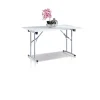 Tavolo pieghevole con gambe in metallo bianco