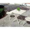 Tavolo pieghevole da giardino in ferro in avorio 70x70 cm