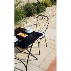 Tavolo pieghevole da giardino in ferro nero 70x70 cm
