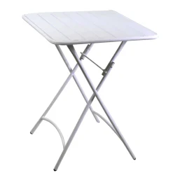 Tavolo pieghevole da giardino Rovigo bianco 80x80x72 cm