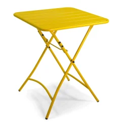 Tavolo pieghevole da giardino Rovigo in metallo giallo 60x60x72 cm