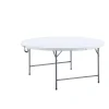 Tavolo pieghevole Taloga tondo in plastica e telaio acciaio 152x74 cm bianco