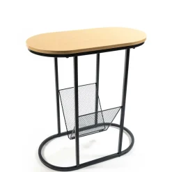 Tavolo portariviste in legno e ferro 50,5x28x55 cm
