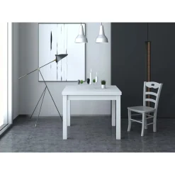 Tavolo raddoppiabile Firenze bianco 90x90 cm